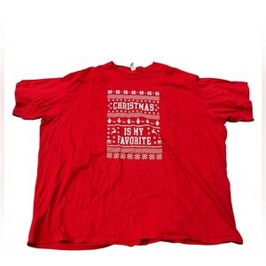 Port and Company Red Ring Spun Christmas Design Big & Tall T-Shirt Size 6XL